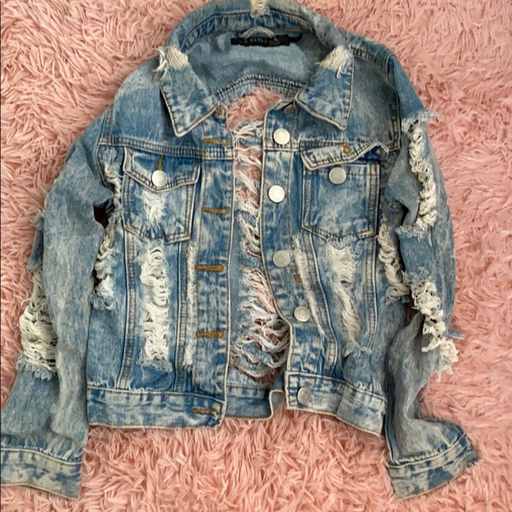 Distressed denim Jean jacket